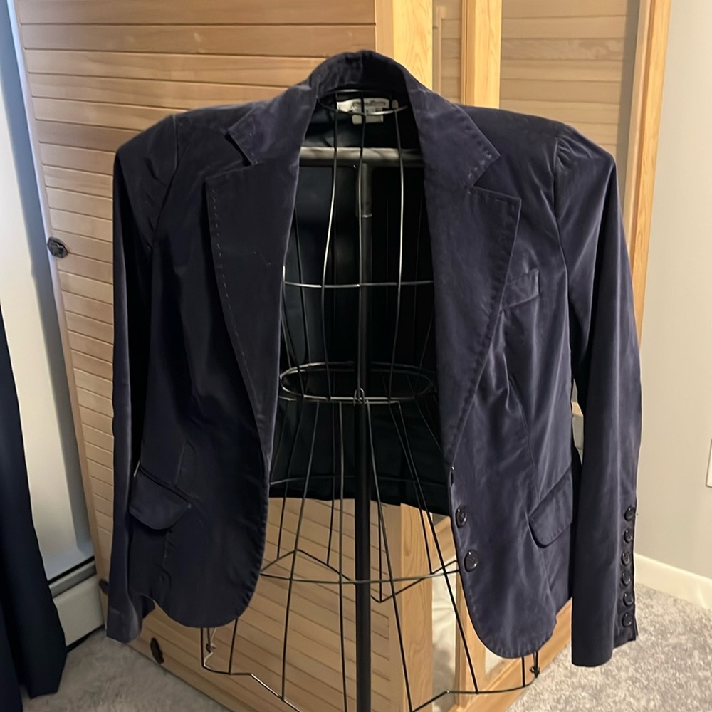 Blue velvet blazer
